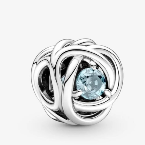 Pandora March Sea Aqua Blue Eternity Circle Charm - Picture 2 of 11